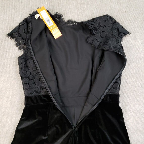 Jude Connally Gianna Jumpsuit Womens Large Black Wide Leg Velvet Lace Doily $328 - Picture 14 of 16